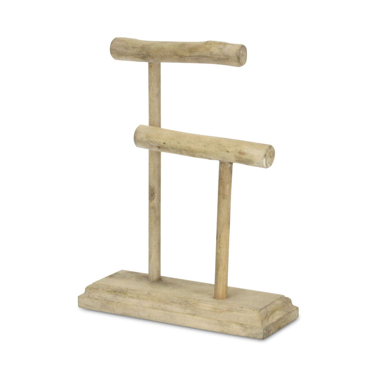 12" Two-Tier Drift Wood Decorative Jewelry Holder - Brown