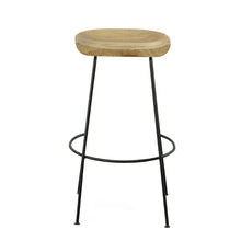 Load image into Gallery viewer, Steel Backless Bar Height Bar Chairs (Set of 2) - Natural And Black

