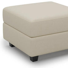 Load image into Gallery viewer, Faux Leather Storage Ottoman - Beige / Black
