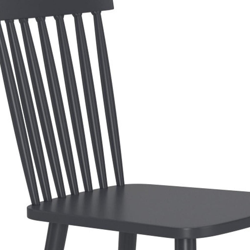 Aluminum Slat Back Dining Side Chairs (Set of 2) - Black