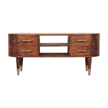 Load image into Gallery viewer, Solid Wood Enclosed Open Storage TV Stand (719189) - Brown

