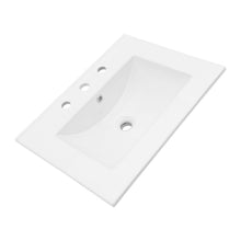 Load image into Gallery viewer, Rectangular Single Vanity Top With 3 Faucet Hole Sink - White
