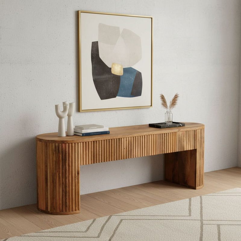 Oval Frame Console Table - Oak
