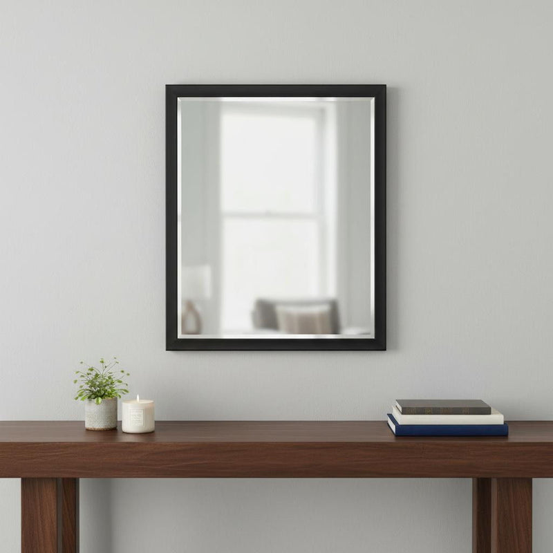 30" Solid Wood Framed Accent Mirror - Black