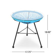 Load image into Gallery viewer, Nusa - Modern Rattan Side Table With Tempered Glass Top
