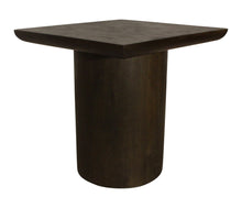 Load image into Gallery viewer, 24" Distressed Solid Wood Square Pedestal End Table - Dark Brown
