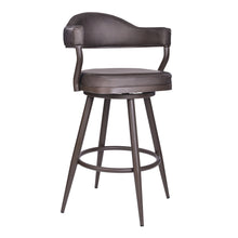 Load image into Gallery viewer, Faux Leather Swivel Counter Height Bar Chair - Dark Brown
