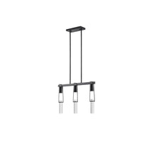 Load image into Gallery viewer, Three Light Metal Dimmable Smart Enabled Chandelier With Shades - Black / Clear
