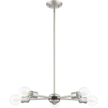 Load image into Gallery viewer, 11" Five Light Dimmable Chandelier With Shades - Nickel
