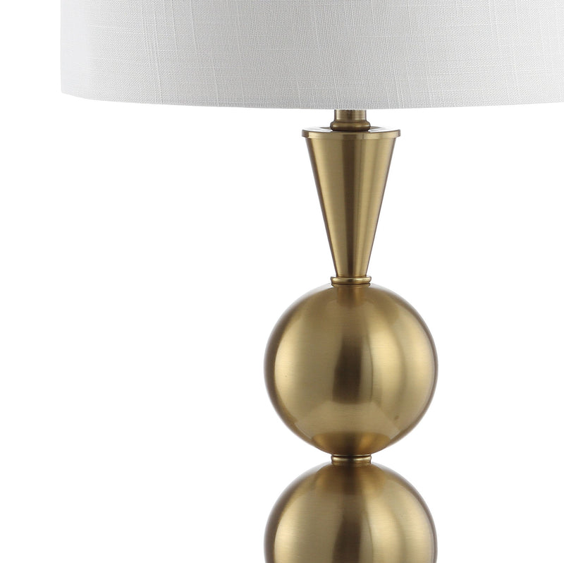 33" Novelty Table Lamp LED With Drum Shade - Brass