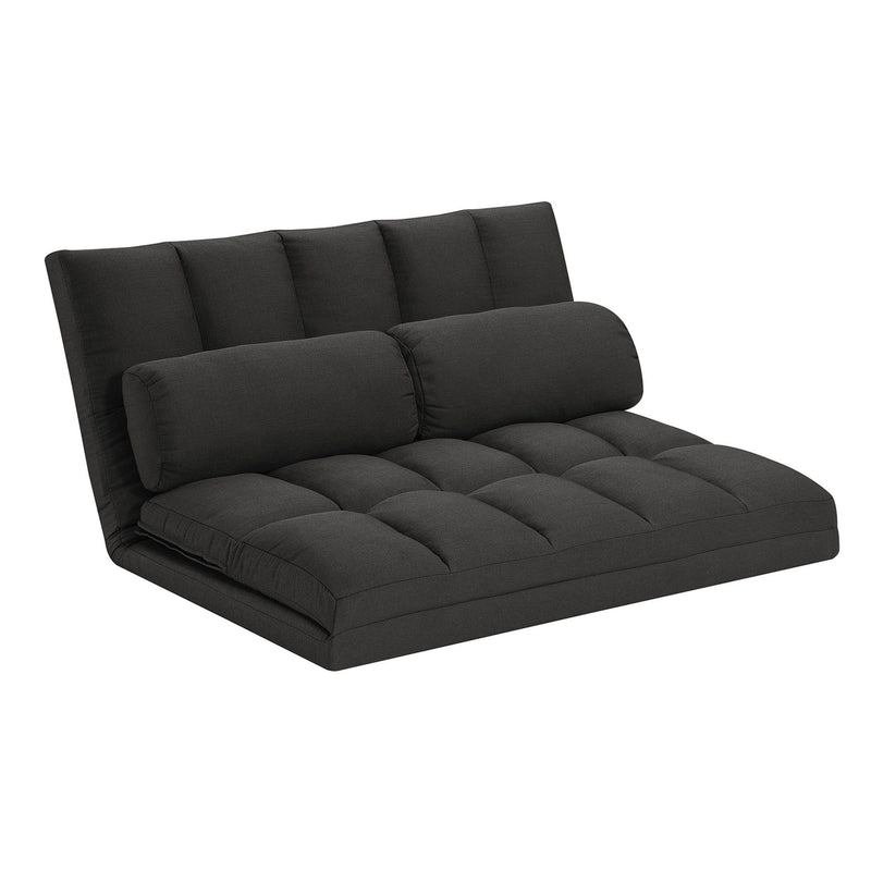 Futon Convertible Sleeper Loveseat And Toss Pillows - Gray