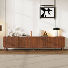 Load image into Gallery viewer, TV Stand With Legs, Media Console, 4 Cabinets For Living Room - Natural Wood
