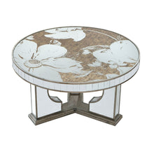 Load image into Gallery viewer, Round Table With Elegant Foral Design And Mirrored
