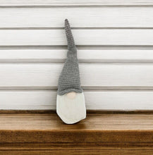 Load image into Gallery viewer, Fabric Christmas Standing Gnome Tabletop Sculpture - Gray
