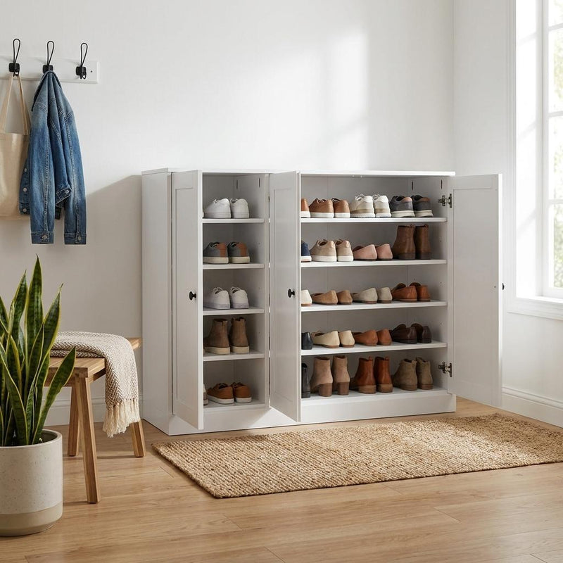 Solid Woodshoe Storage Cabinet (755961) - White