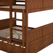 Load image into Gallery viewer, Full Over Full Bunk Bed with Twin Size Trundle, Walnut (old sku: LP000250AAL)
