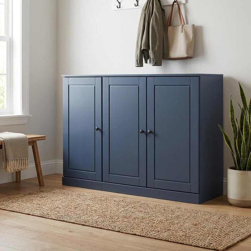 Solid Woodshoe Storage Cabinet (755972) - French Blue