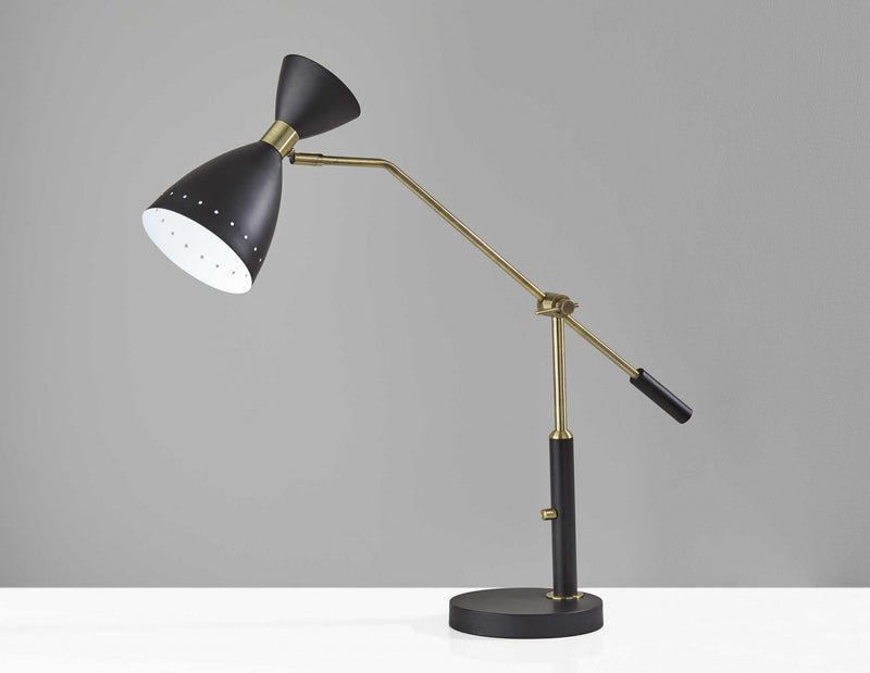 Metal Adjustable Desk Lamp - Brass Cinch Black