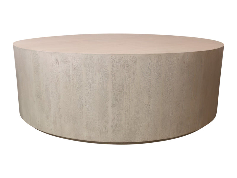 48" Solid Wood Round Distressed Coffee Table - Natural