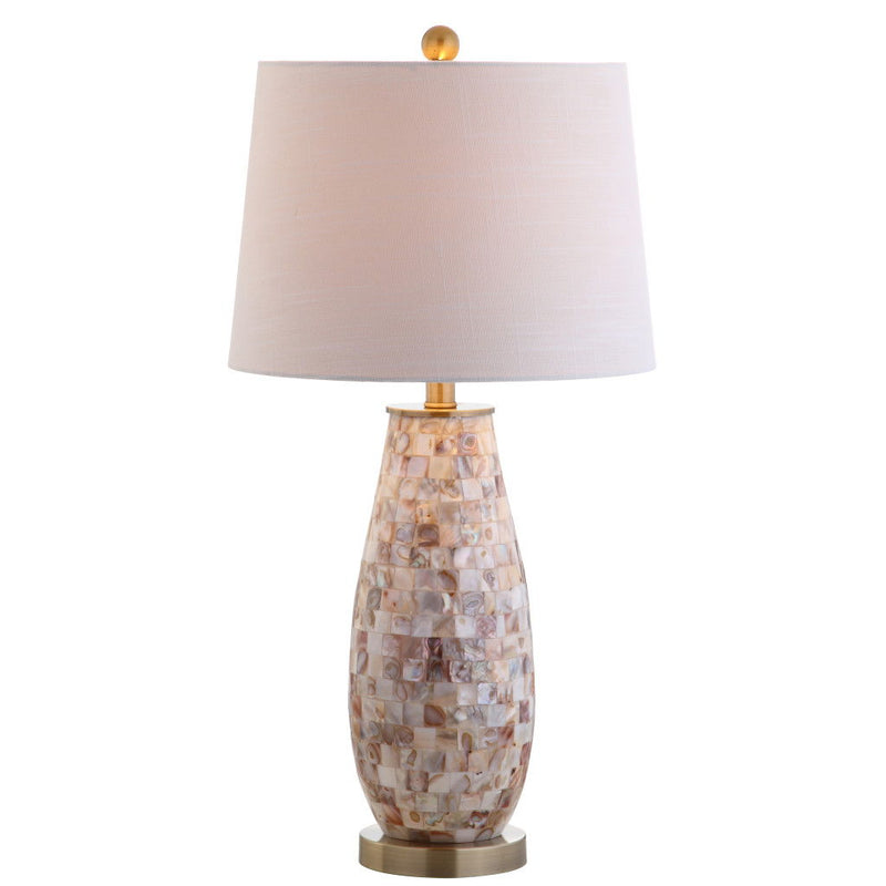 Novelty Table Lamp LED With Drum Shade - Natural