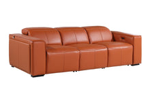 Load image into Gallery viewer, Top Grain Leather Reclining Metal USB Sofa (720391) - Camel
