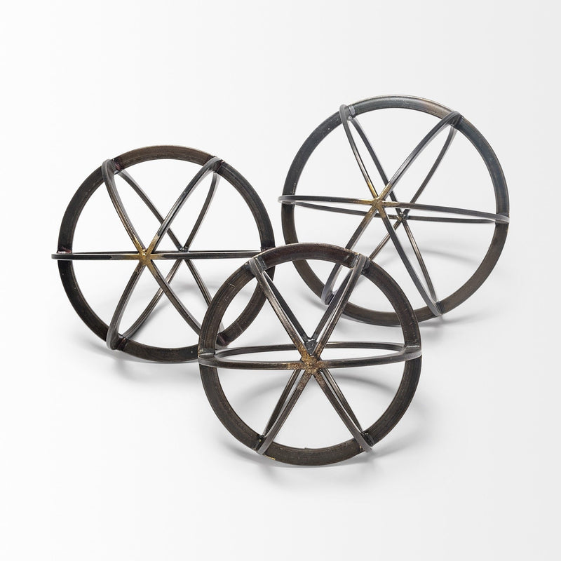 Round Tabletop Sculpture - Black
