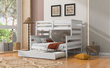 Load image into Gallery viewer, Wood Twin over Full Bunk Bed with Twin Size Trundle, White
