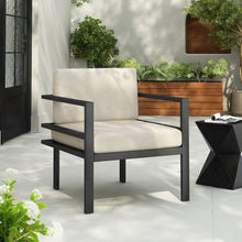 Load image into Gallery viewer, Modern Outdoor Lounge Chair With Aluminum Frame And Weather Resistant Cushions
