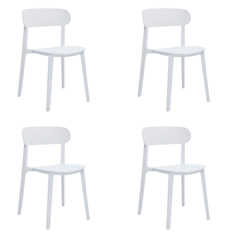 Heavy Duty Plastic Dining Room Side Chairs (Set of 4) - White