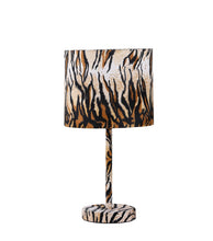 Load image into Gallery viewer, 19" Bedside Table Lamp With Brown And Black Drum Shade - Brown And Black
