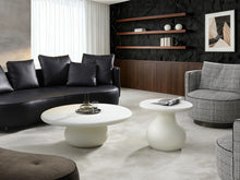 Load image into Gallery viewer, Glass Round Pedestal Coffee Table - Beige
