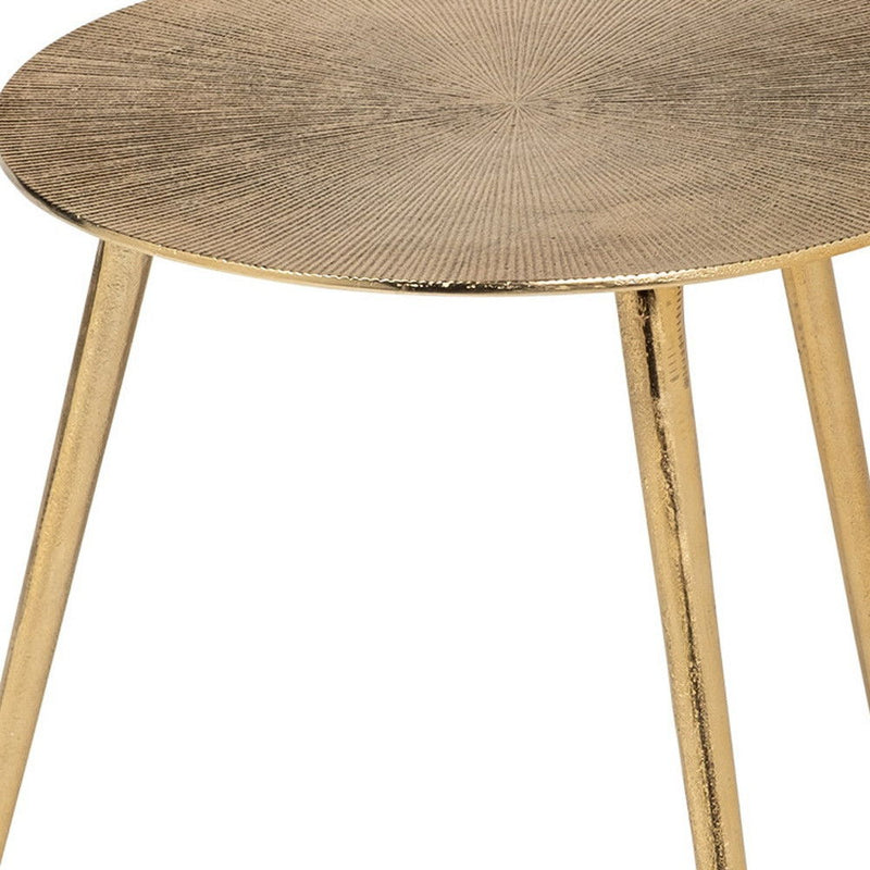 17" Metal Round End Table - Gold