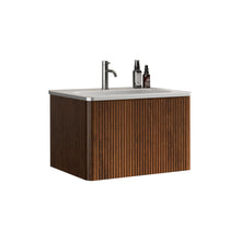 Load image into Gallery viewer, Etna - Striped Bathroom Vanity With Ceramic Sink, Wall Mounted Floating Bathroom Vanity For Modern Bathroom
