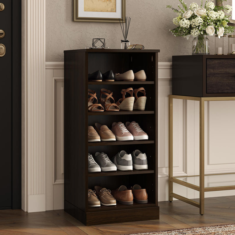 Ten Pair Solid Woodshoe Storage Cabinet (752054) - Espresso