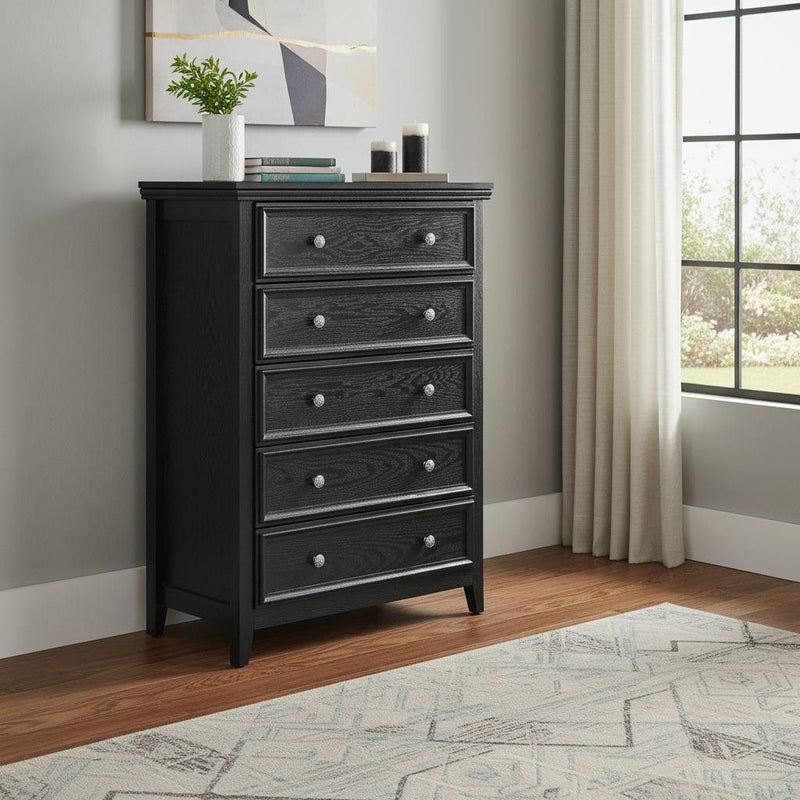 Five Drawer Dresser - Black