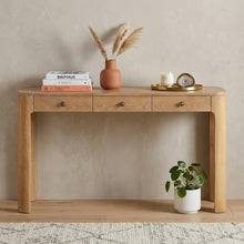 Load image into Gallery viewer, Console Table With Three Drawers - Natural
