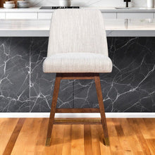 Load image into Gallery viewer, Solid Wood Swivel Counter Height Bar Chair - Beige And Brown
