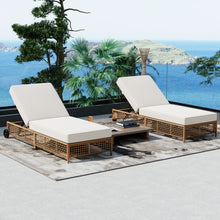 Load image into Gallery viewer, Outdoor Lounge Chair With 5 Position Backrest With Cushion And Wheels
