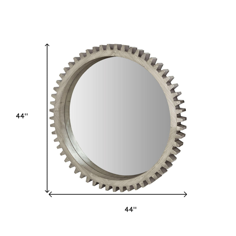 44" Abstract Framed Accent Mirror - Silver