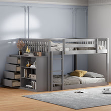 Load image into Gallery viewer, Bunk Bed With 4 Drawers And 3 Shelves
