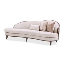 Load image into Gallery viewer, Camellia Field - Asymmetrical Velvet Sofa - Beige / Dark Brown
