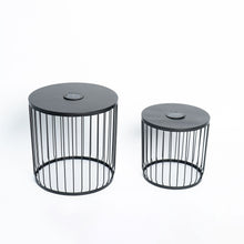 Load image into Gallery viewer, Solar Powered Nesting Side Table Set - Black
