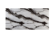 Load image into Gallery viewer, 82" Faux Marble And Wood Double Pedestal Base Dining Table - Black
