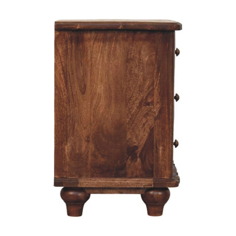 25" Solid Wood Two Drawer Nightstand - Brown