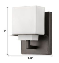 Load image into Gallery viewer, One Light White Glass Wall Sconce - Bronze
