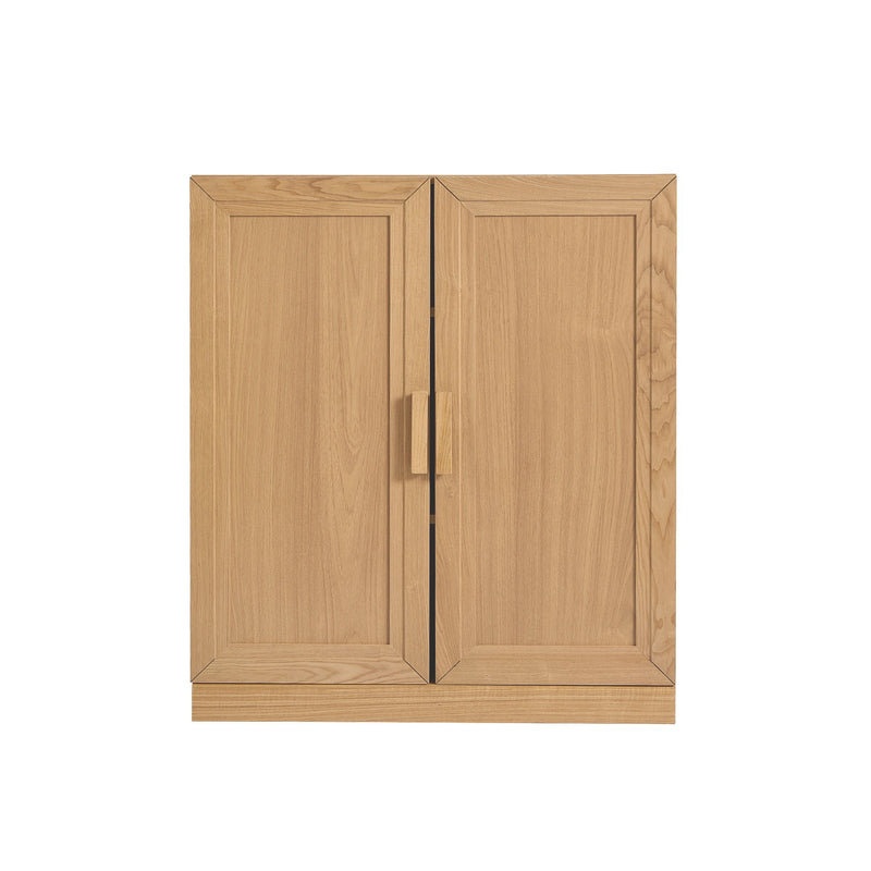 Corner Accent Cabinet With Two Doors (Set of 2) - Natural