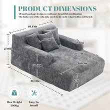 Load image into Gallery viewer, Chenille Interior Lazy Sofa Chaise Longue Armchair With 3 Pillows And Armrests
