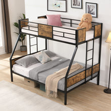 Load image into Gallery viewer, Modern Metal Bunk Bed With Side Ladders And Guardrail

