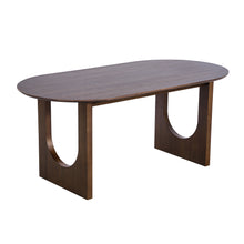 Load image into Gallery viewer, 79" Solid Wood Mirrored Double Pedestal Base Oval Dining Room Table - Walnut
