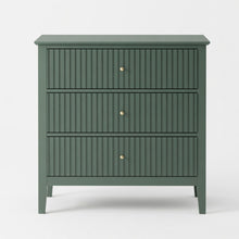 Load image into Gallery viewer, Fluted 3 Drawer Nightstand With Soft Close Slides
